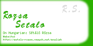 rozsa setalo business card