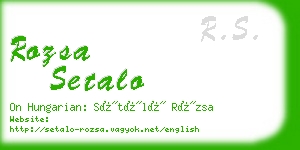 rozsa setalo business card